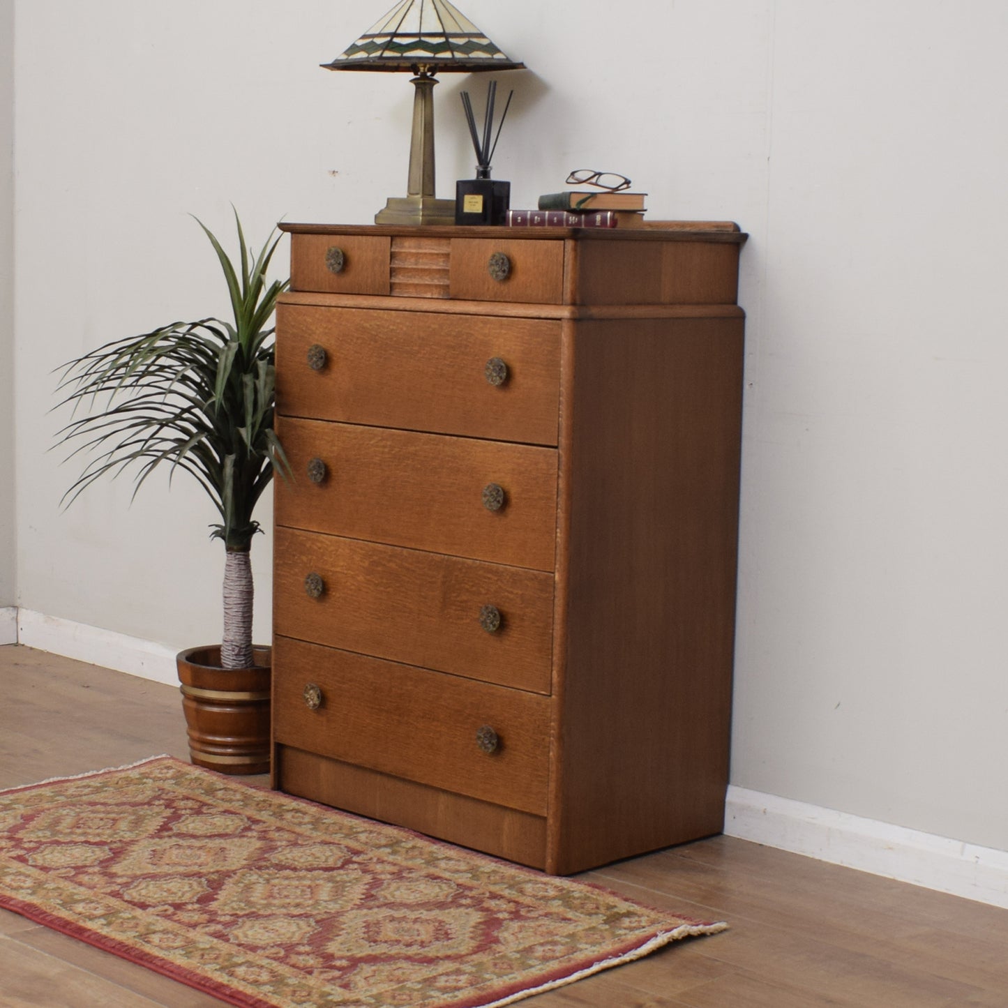 Restored Oak Chest Of Drawers