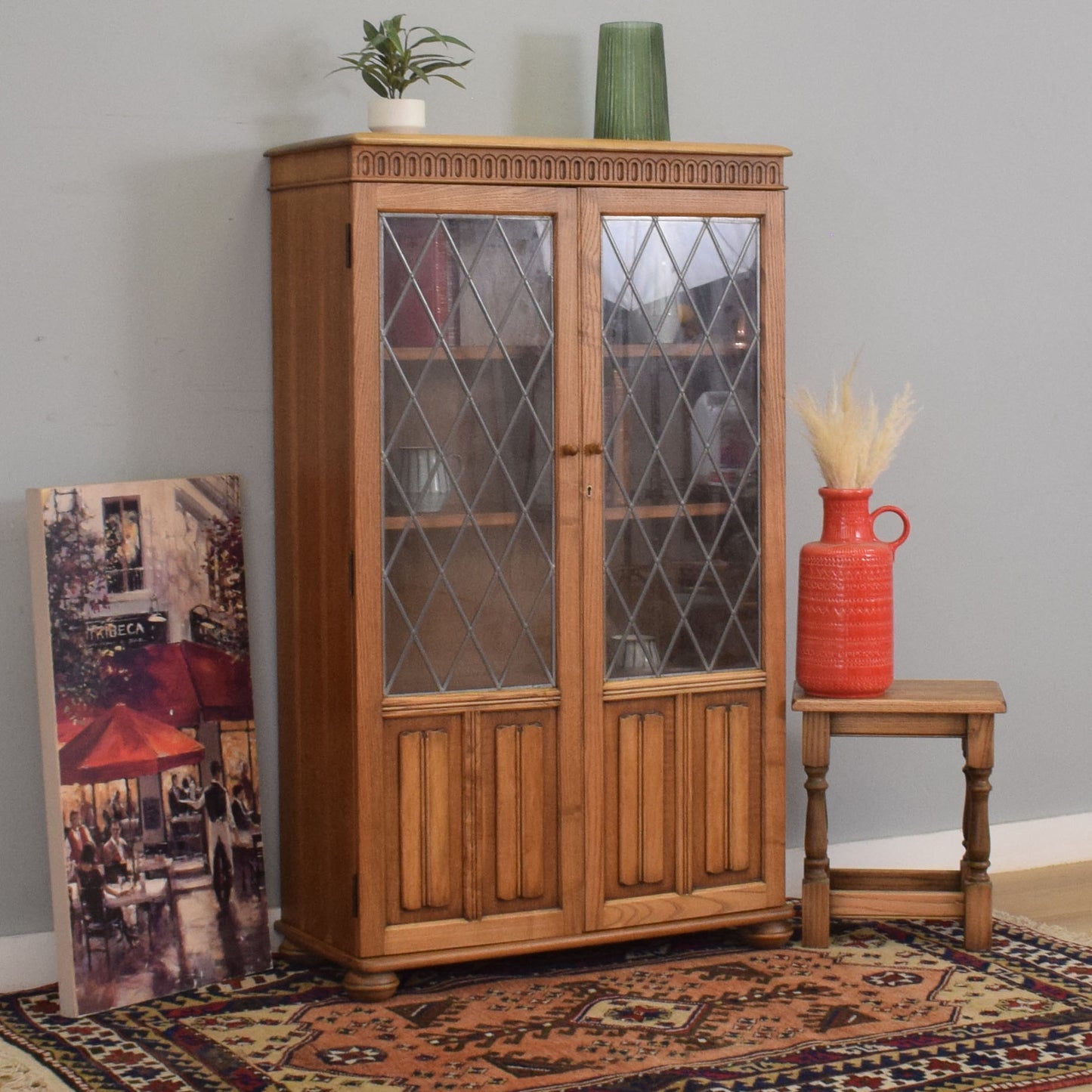 Oak Linenfold Bookcase