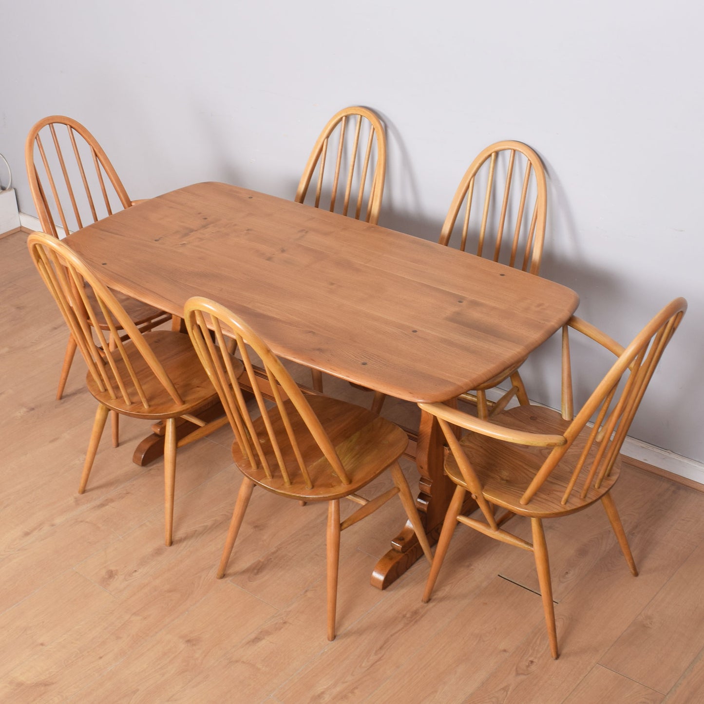 Ercol Dining Table with 6 Chairs