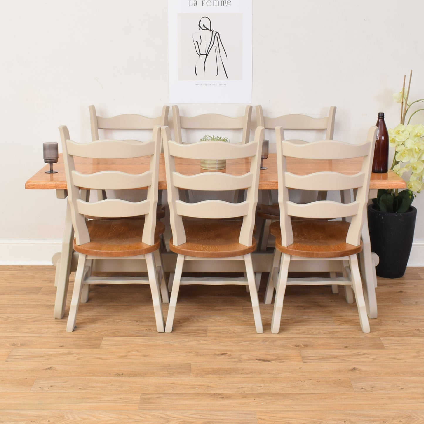 Painted Table And Six Chairs