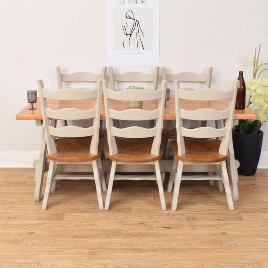 Painted Table And Six Chairs