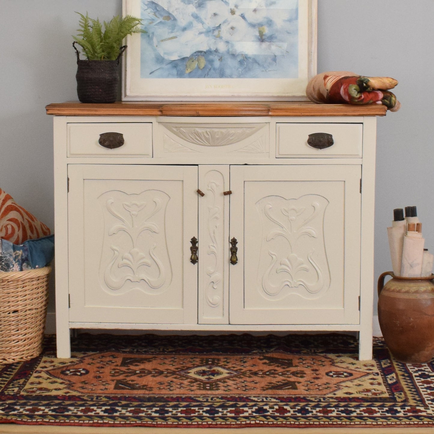 Painted Satinwood Sideboard