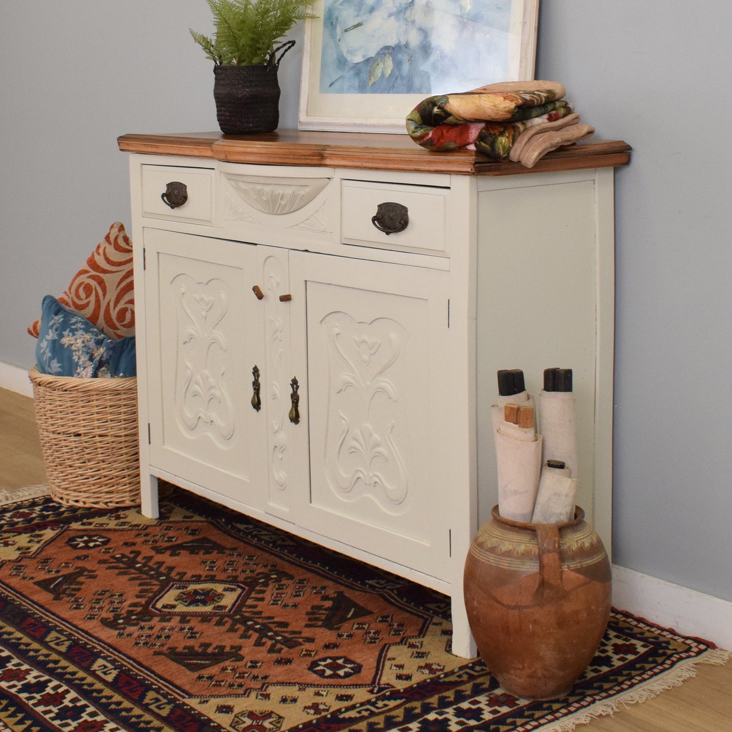 Painted Satinwood Sideboard