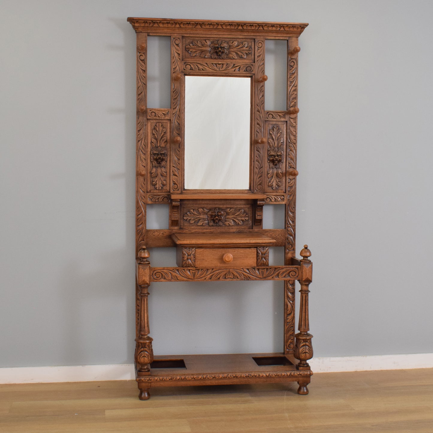 Carved Oak 'Green-Man" Hall Stand