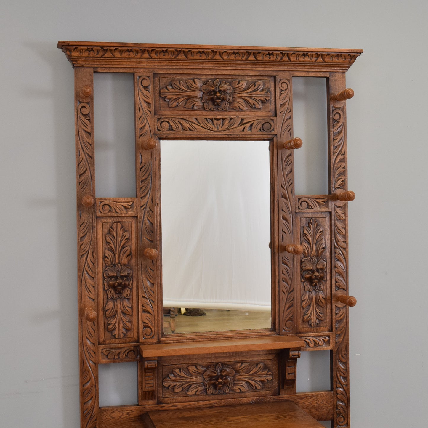 Carved Oak 'Green-Man" Hall Stand