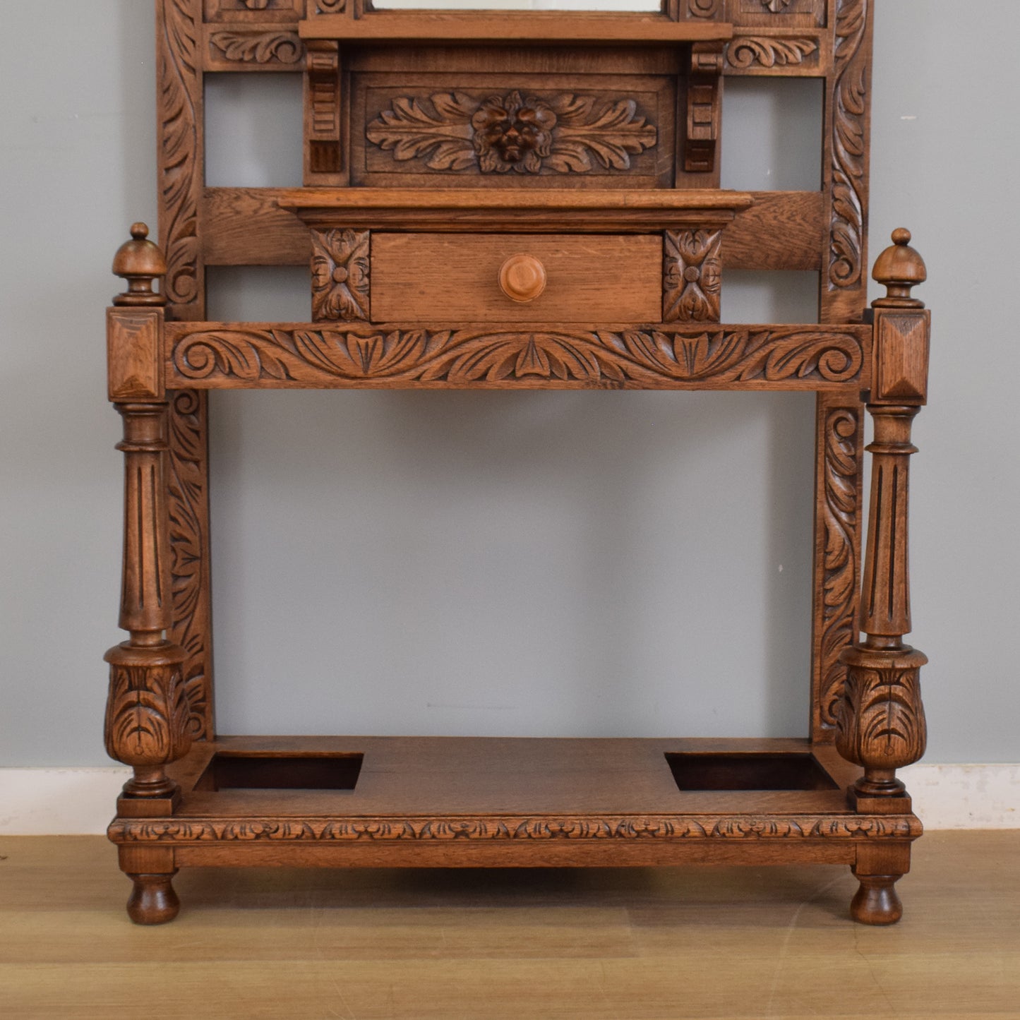 Carved Oak 'Green-Man" Hall Stand