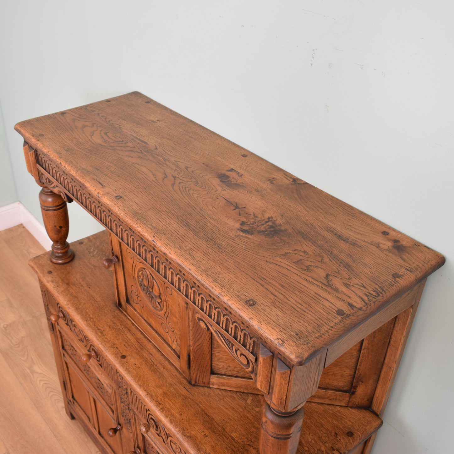 Carved Oak Court Cabinet