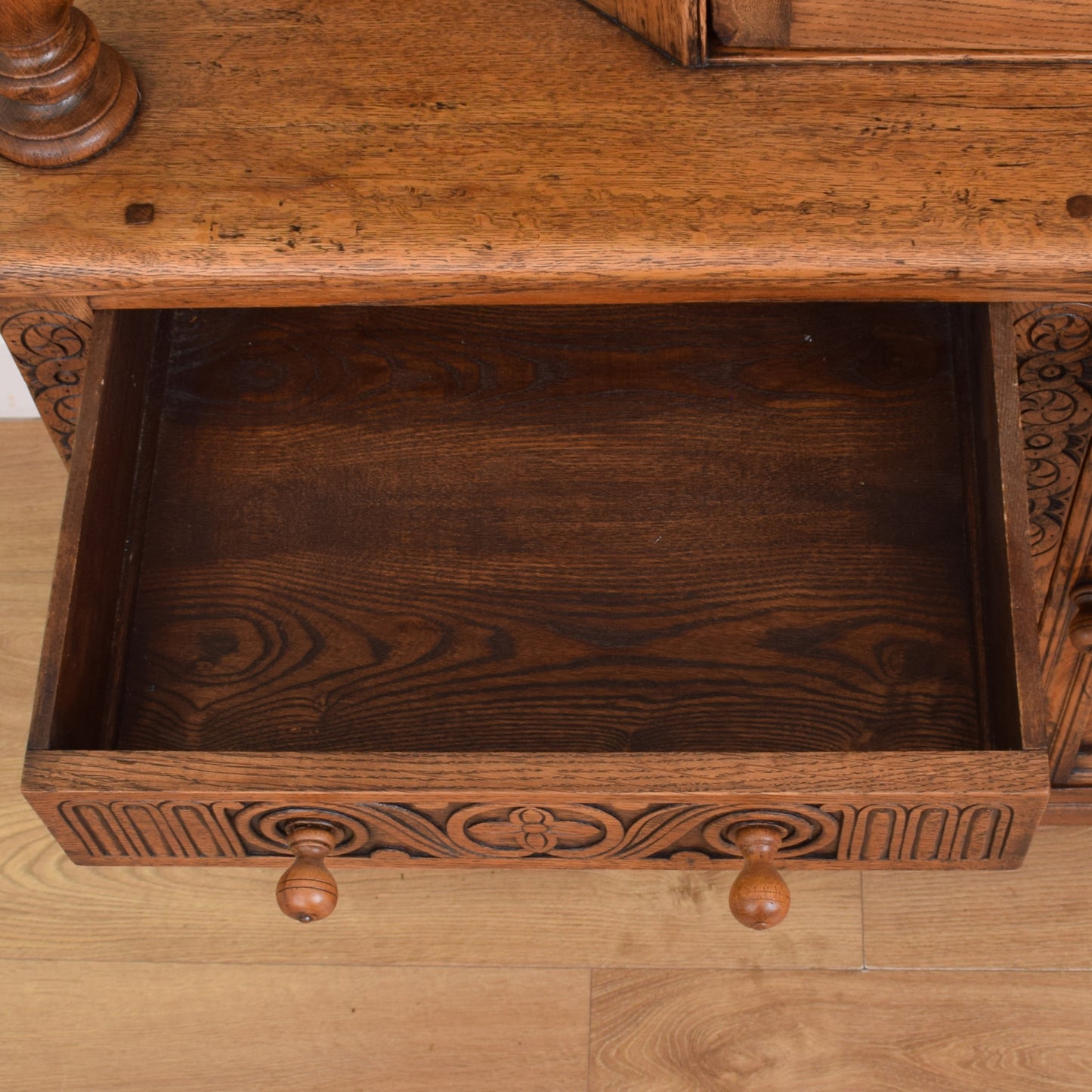 Carved Oak Court Cabinet