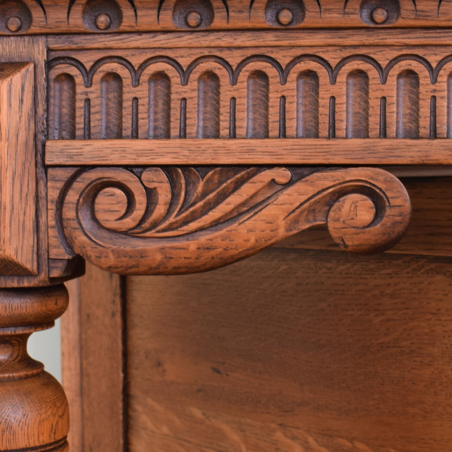Carved Oak Court Cabinet