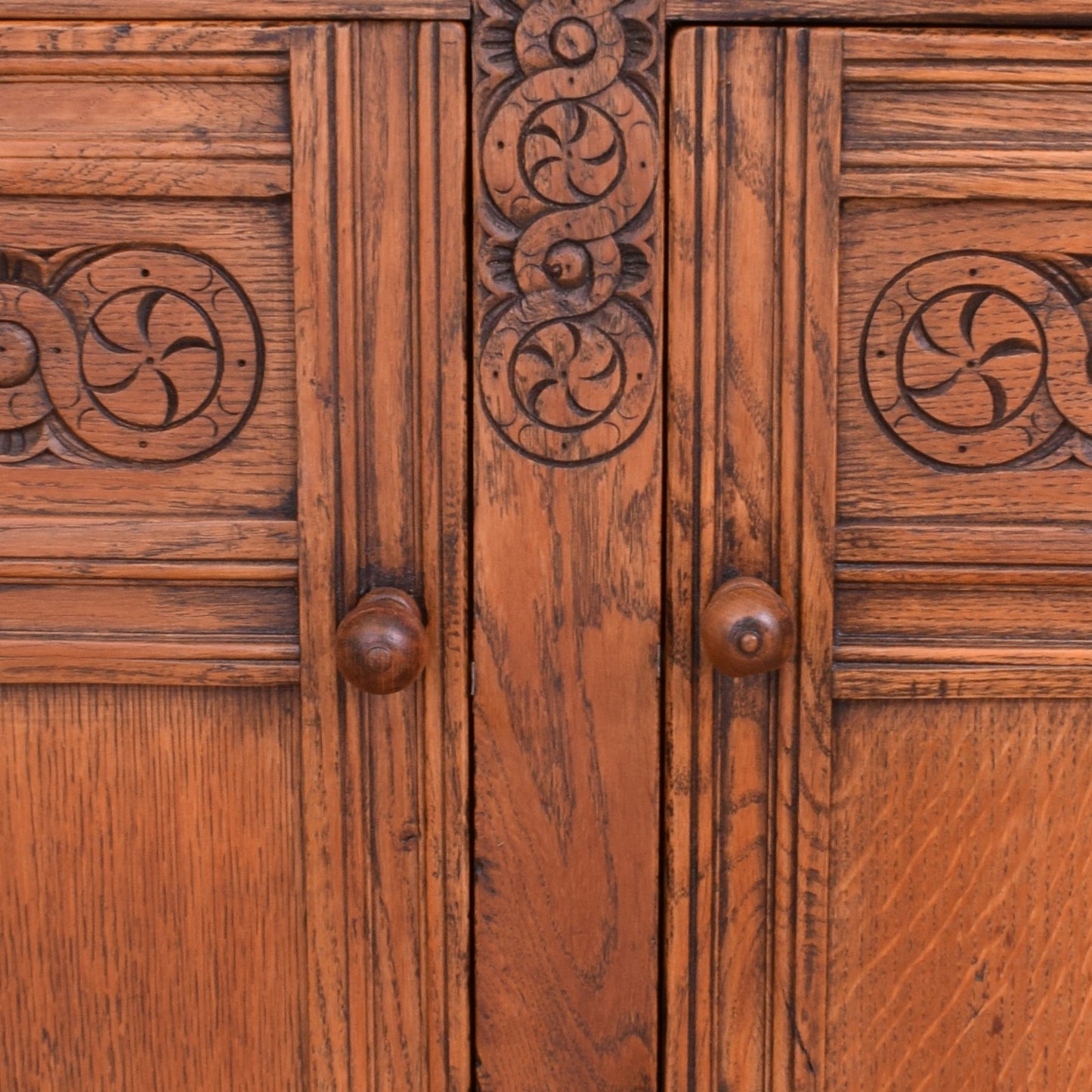 Carved Oak Court Cabinet