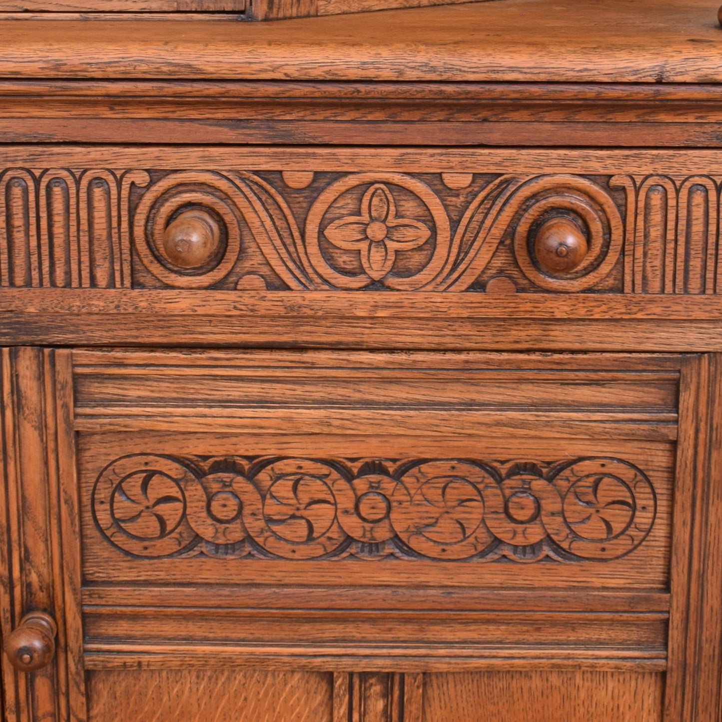 Carved Oak Court Cabinet