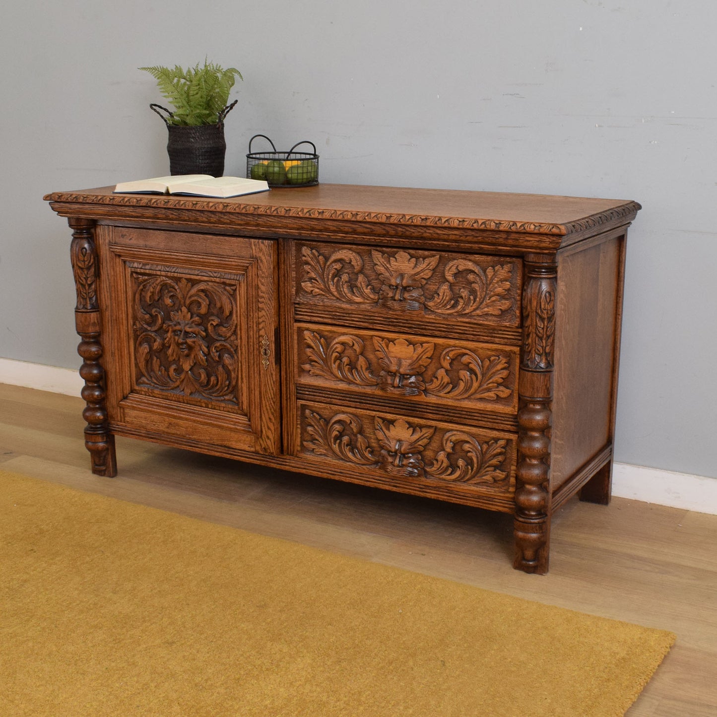 Restored Green Man Sideboard
