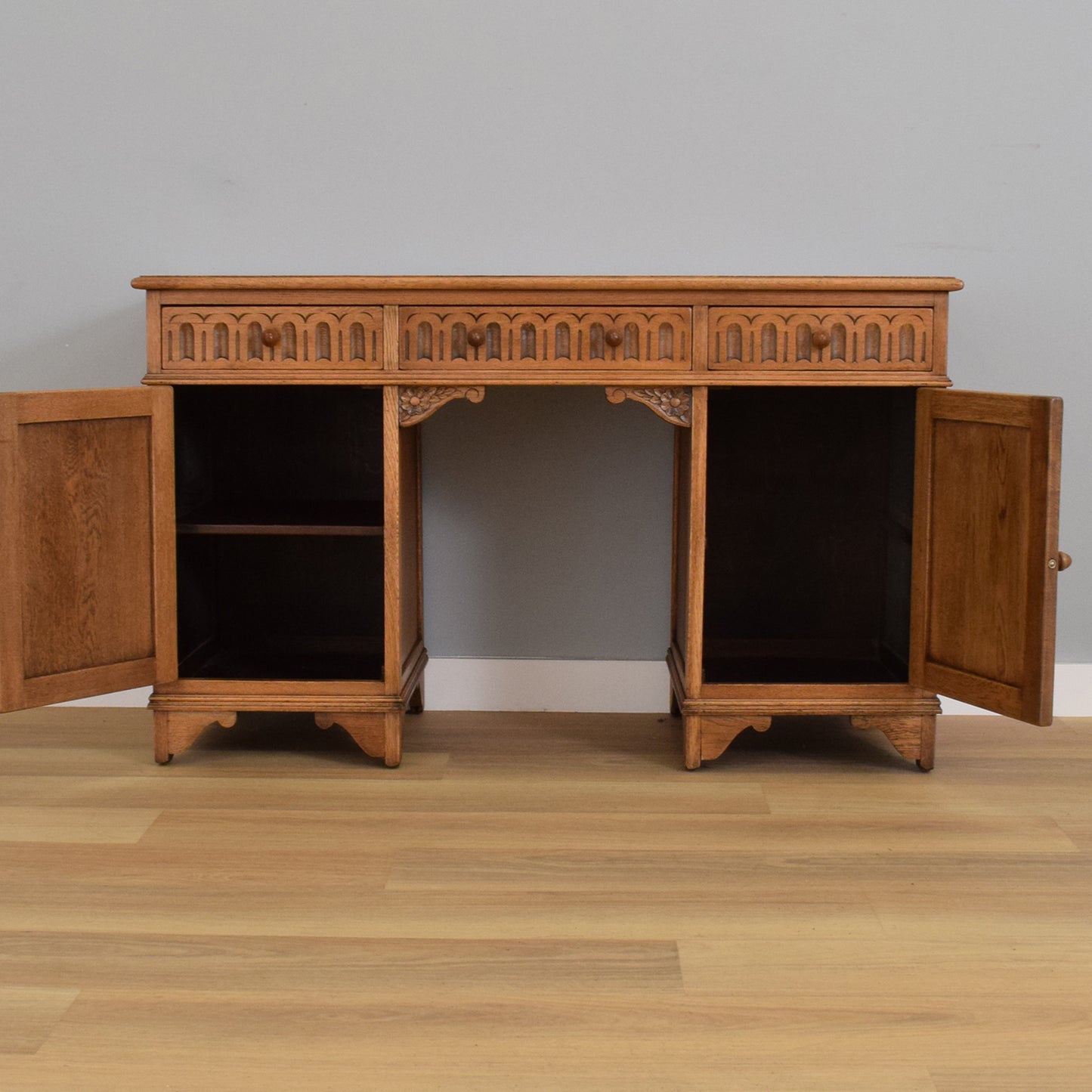 Restored Oak Linenfold Desk