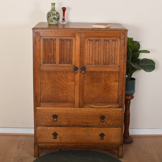 Oak Linenfold Tallboy