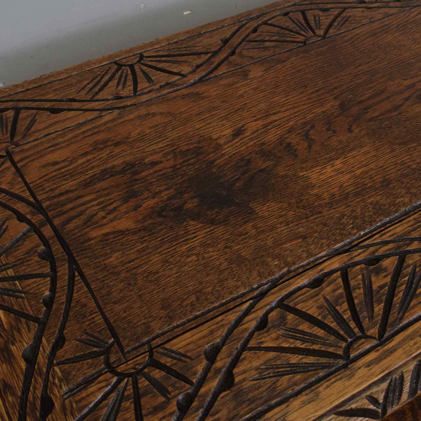 Carved Oak Monks Bench