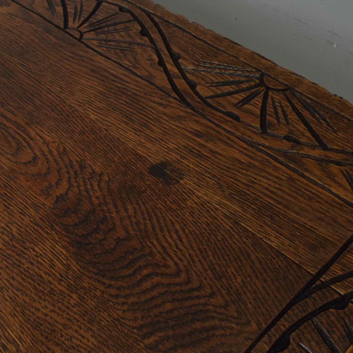 Carved Oak Monks Bench