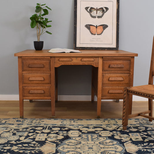 Large Rustic Oak Desk