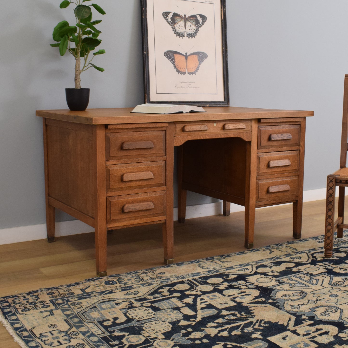 Large Rustic Oak Desk