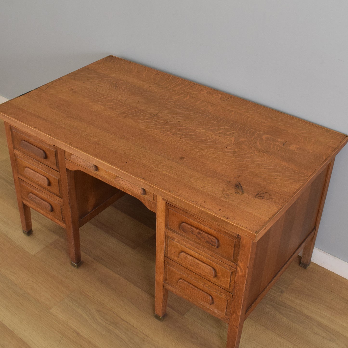Large Rustic Oak Desk