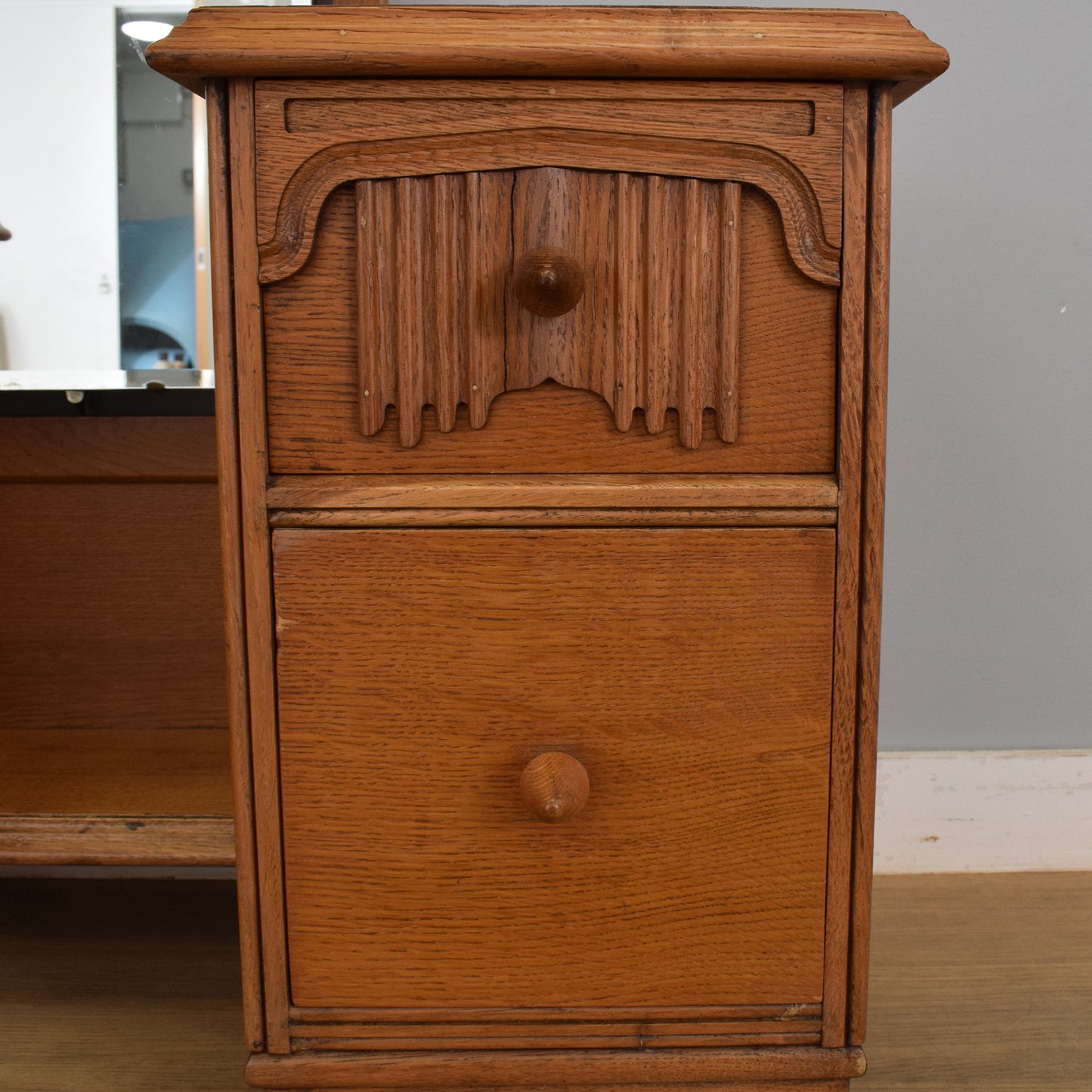 Restored Oak-Veneer Dressing Table