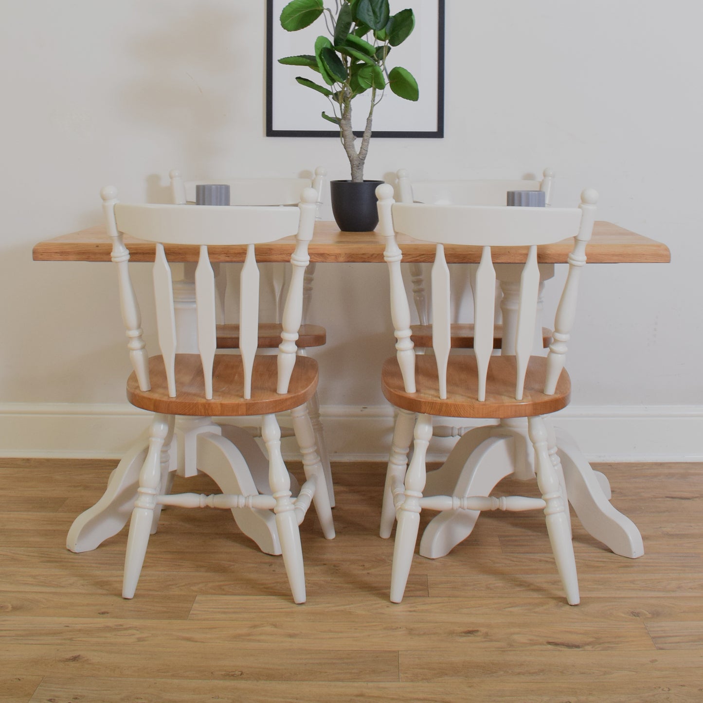 Painted Table And Four Chairs