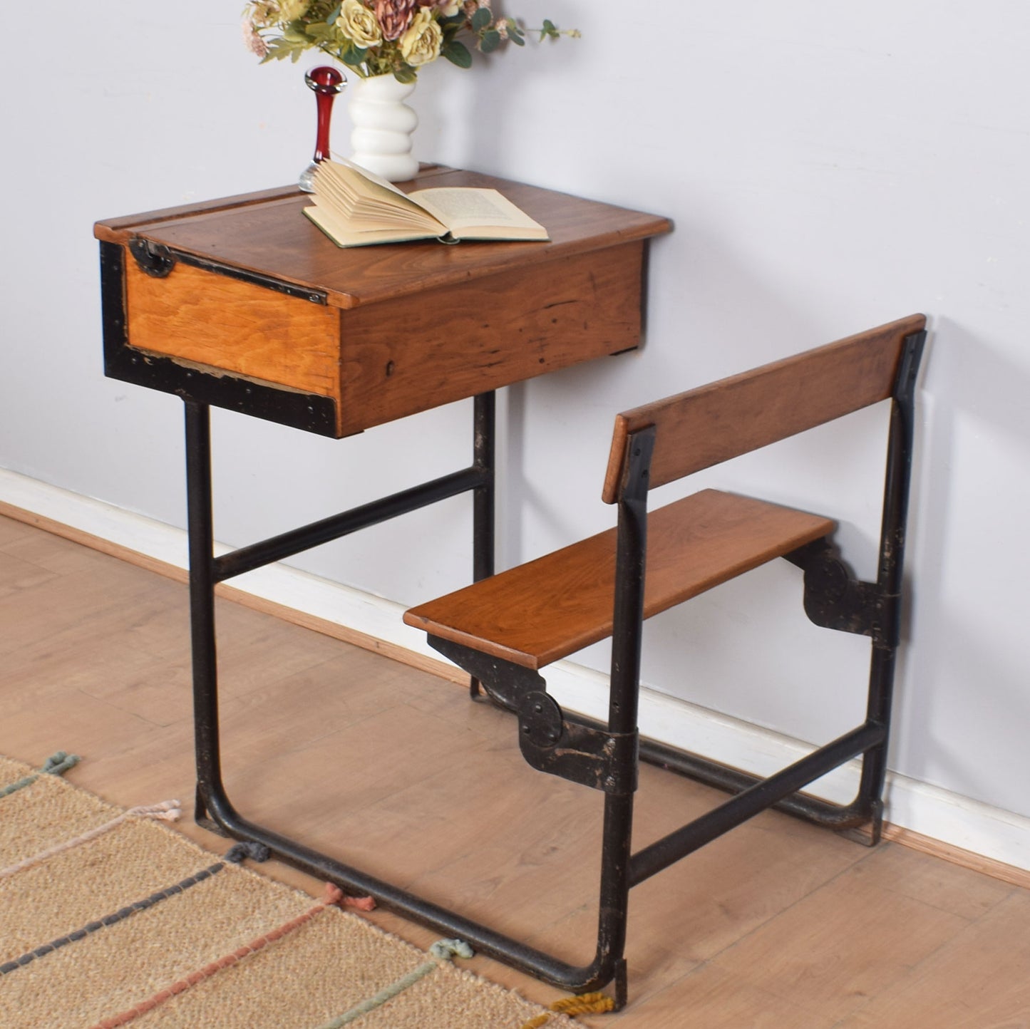 Antique School Desk with Seat