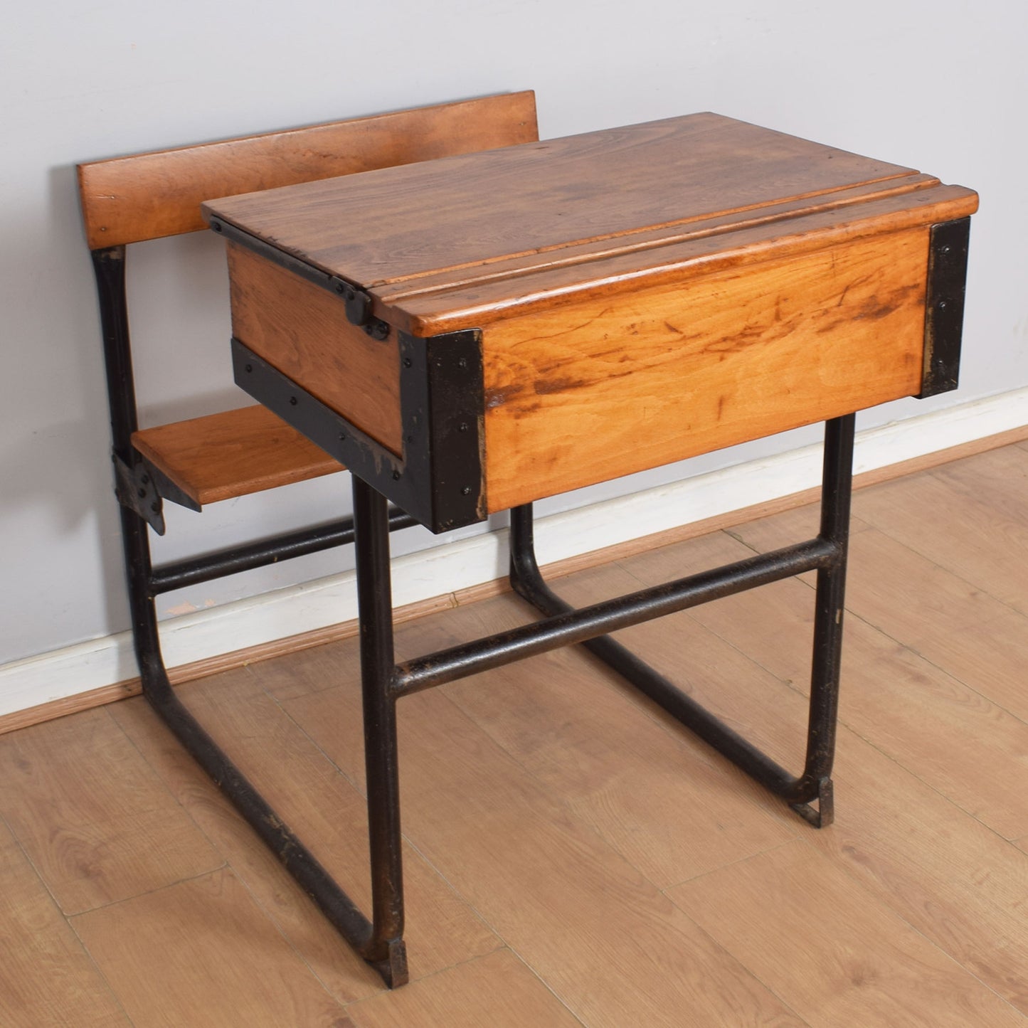 Antique School Desk with Seat