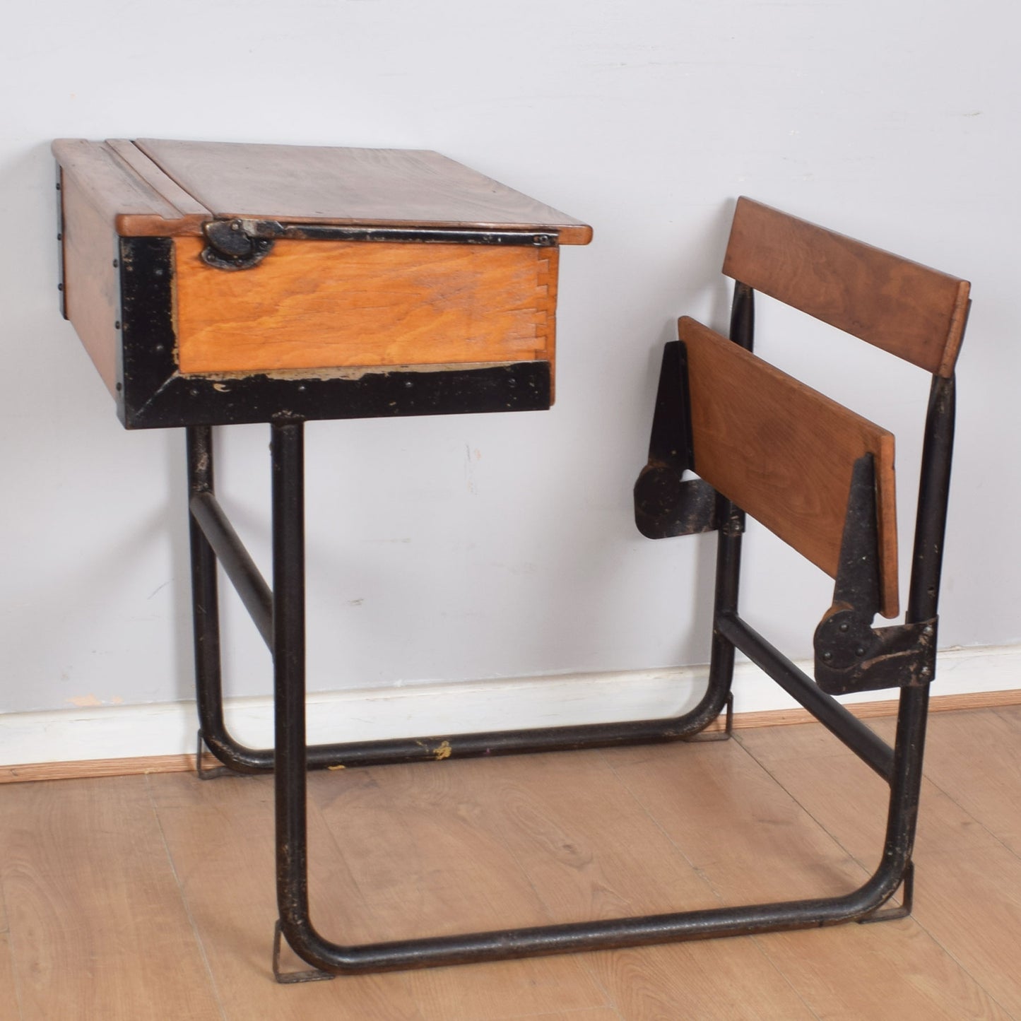 Antique School Desk with Seat