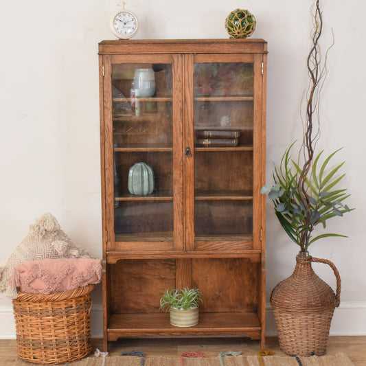 Glazed Oak Display Cabinet