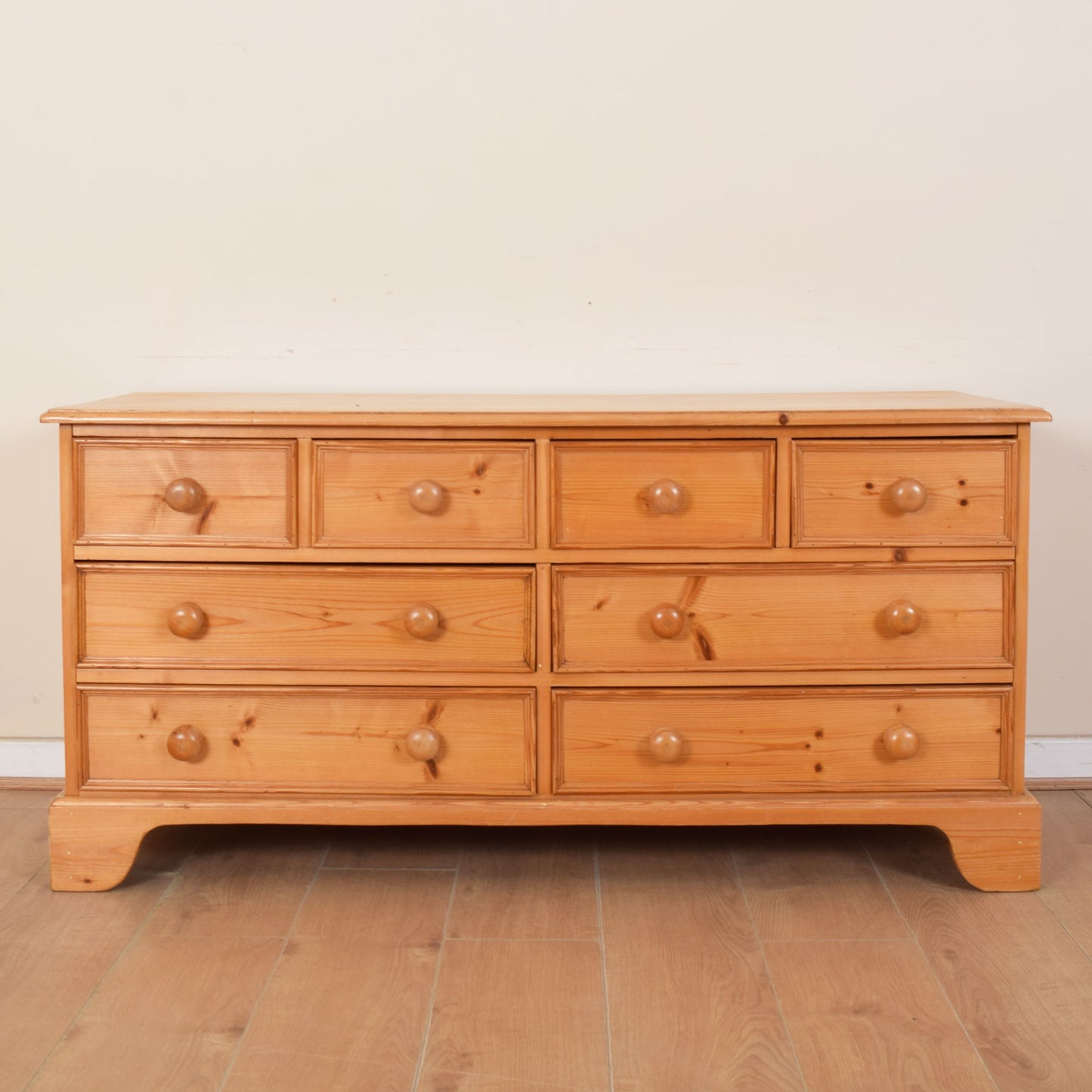Large Low Pine Chest of Drawers