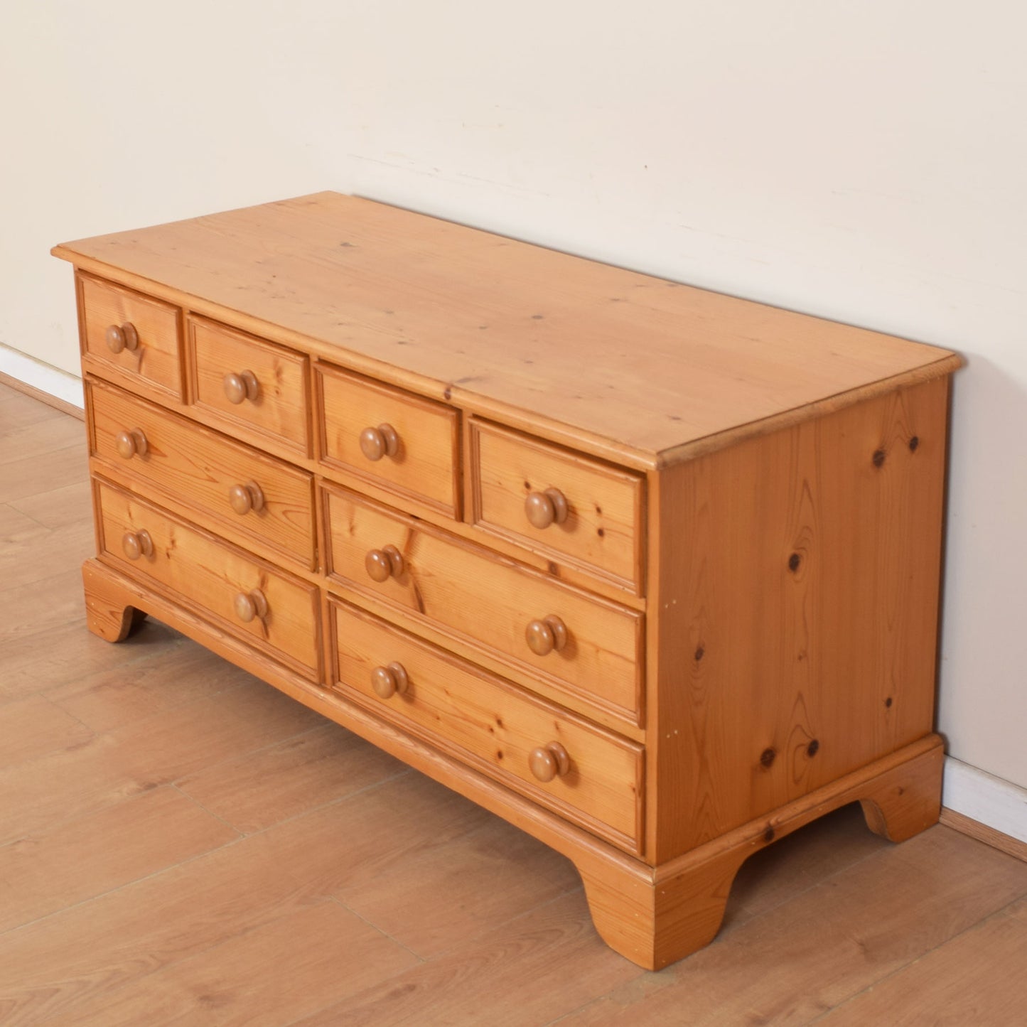 Large Low Pine Chest of Drawers