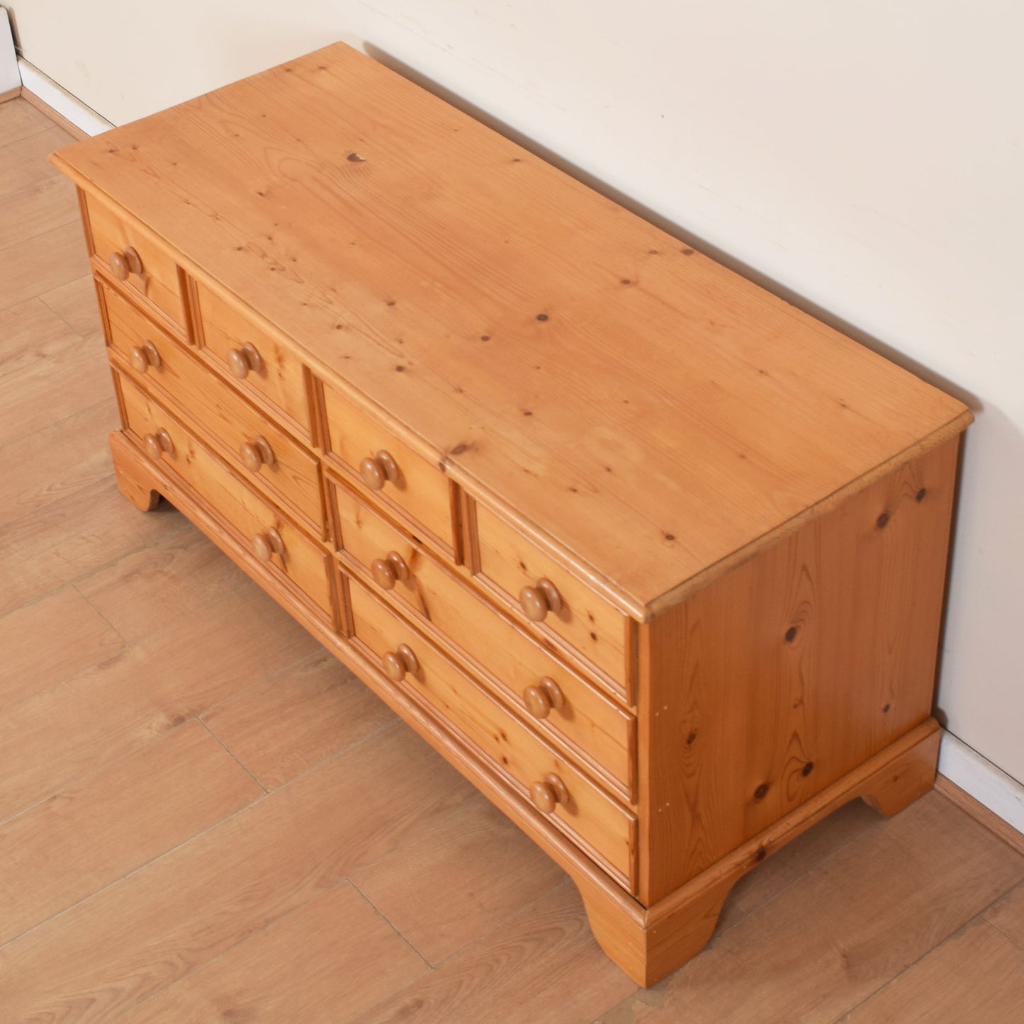 Large Low Pine Chest of Drawers