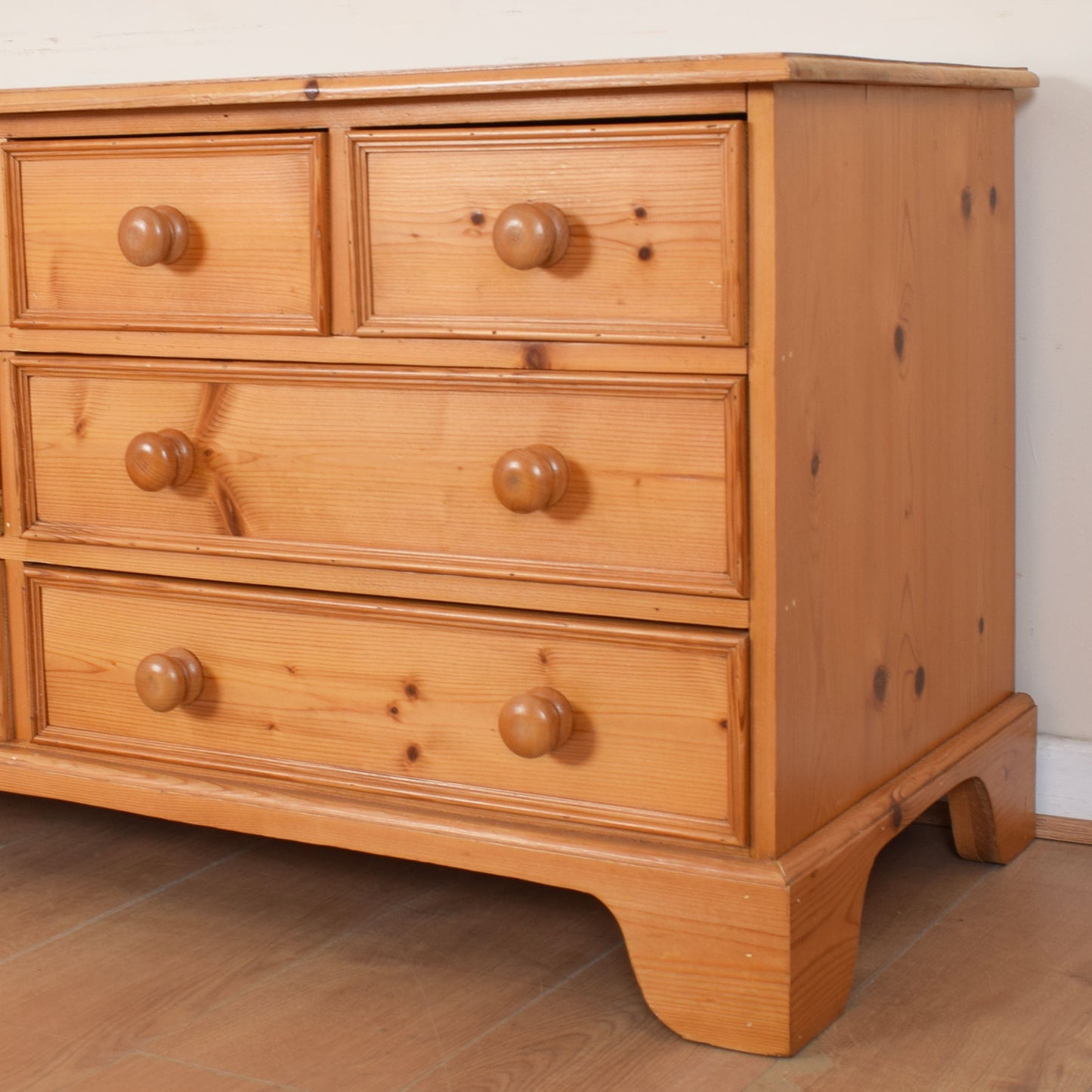 Large Low Pine Chest of Drawers