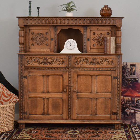 Carved Oak Court Cabinet
