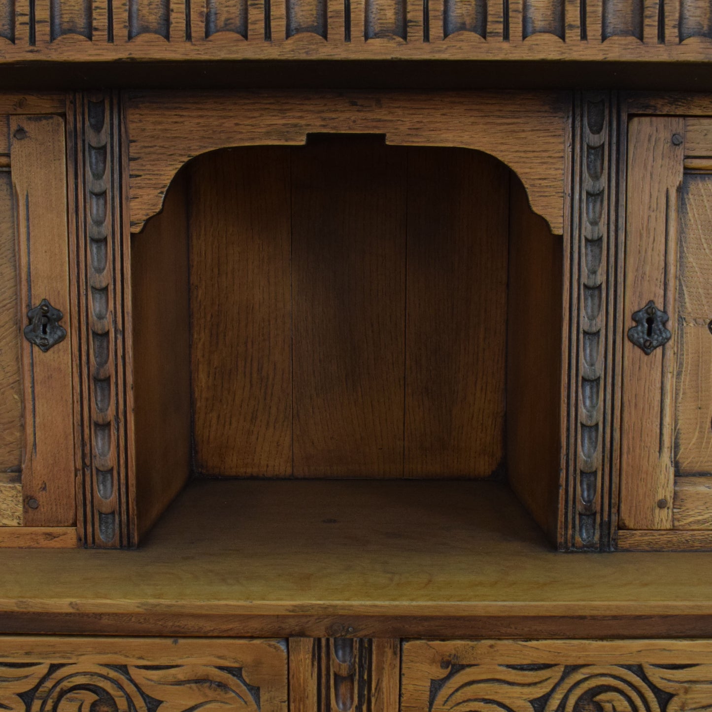 Carved Oak Court Cabinet