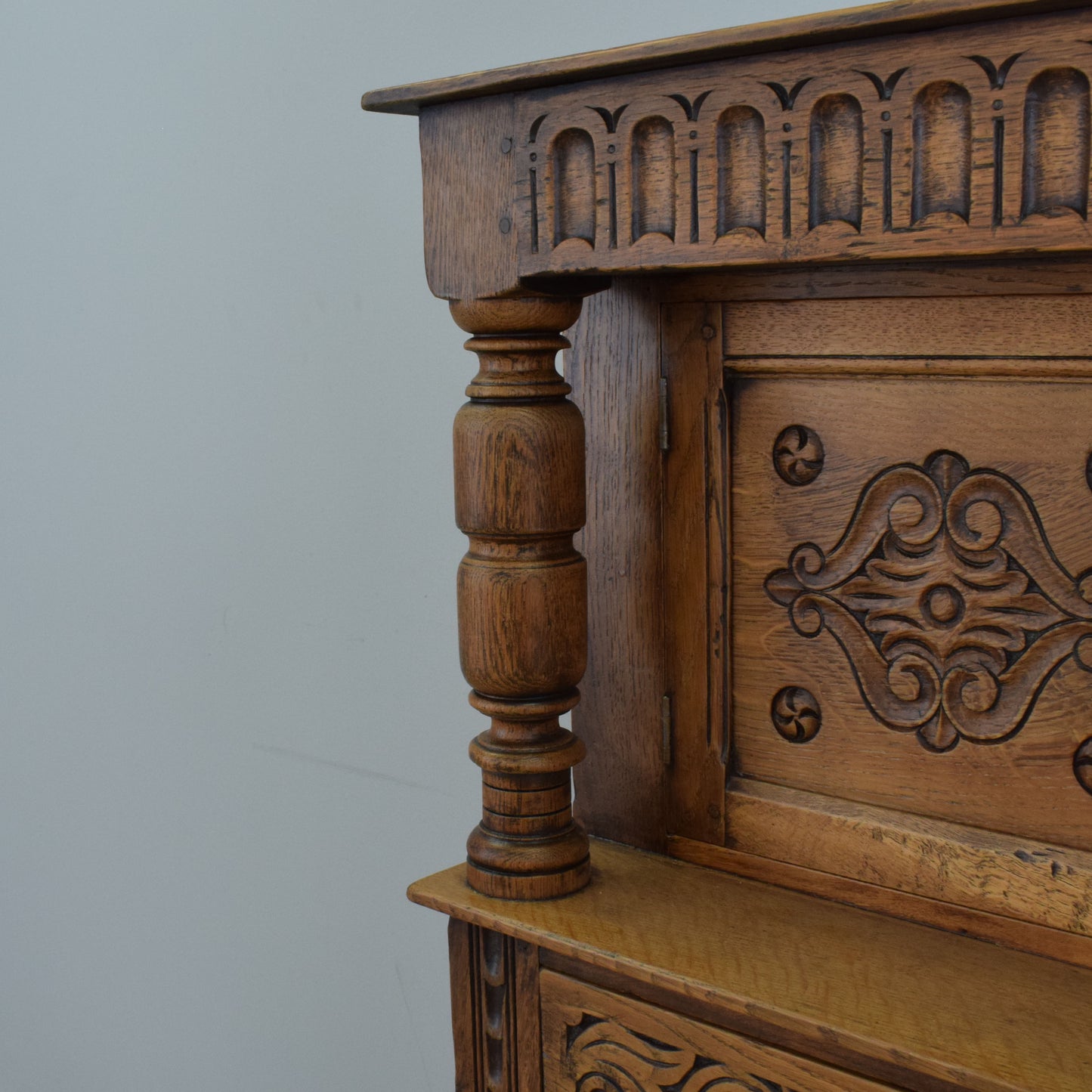 Carved Oak Court Cabinet