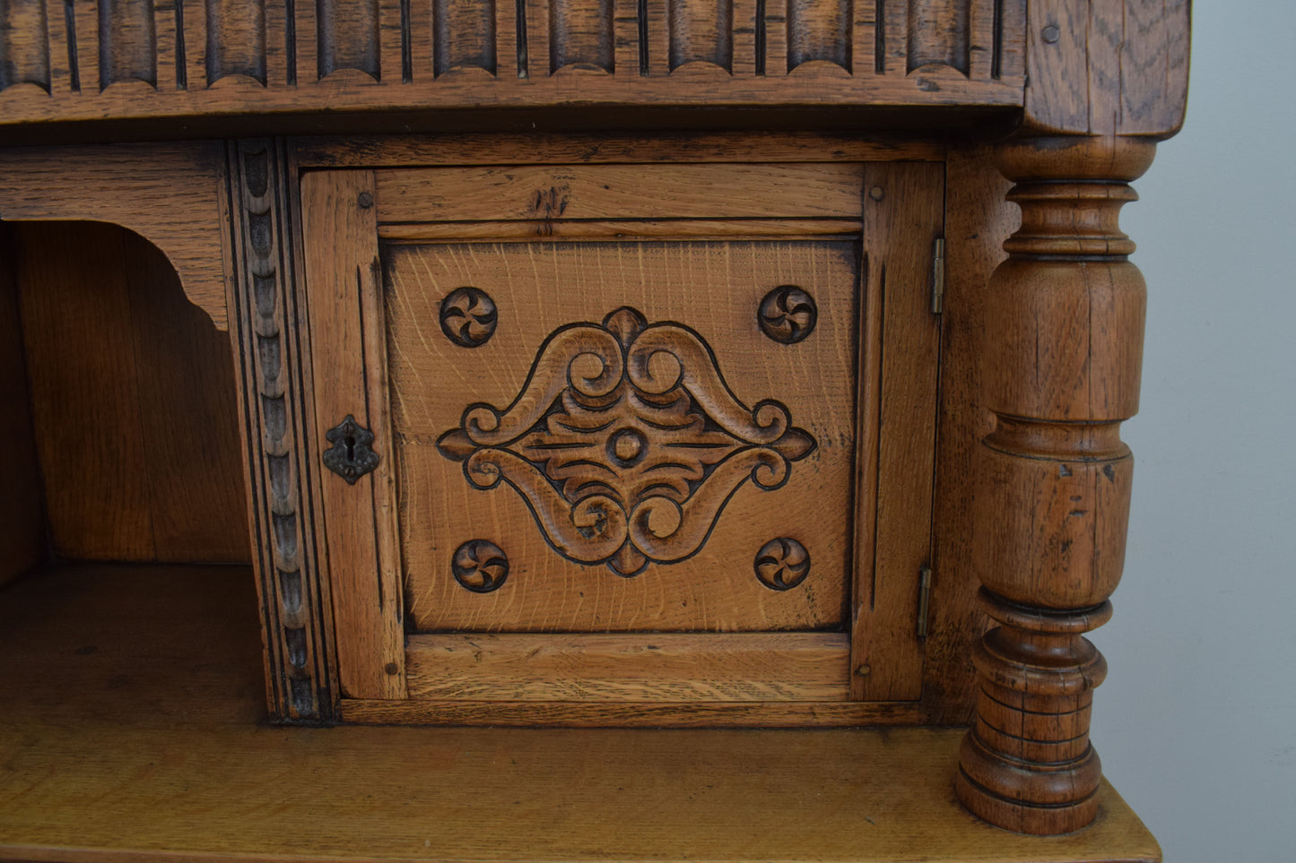 Carved Oak Court Cabinet