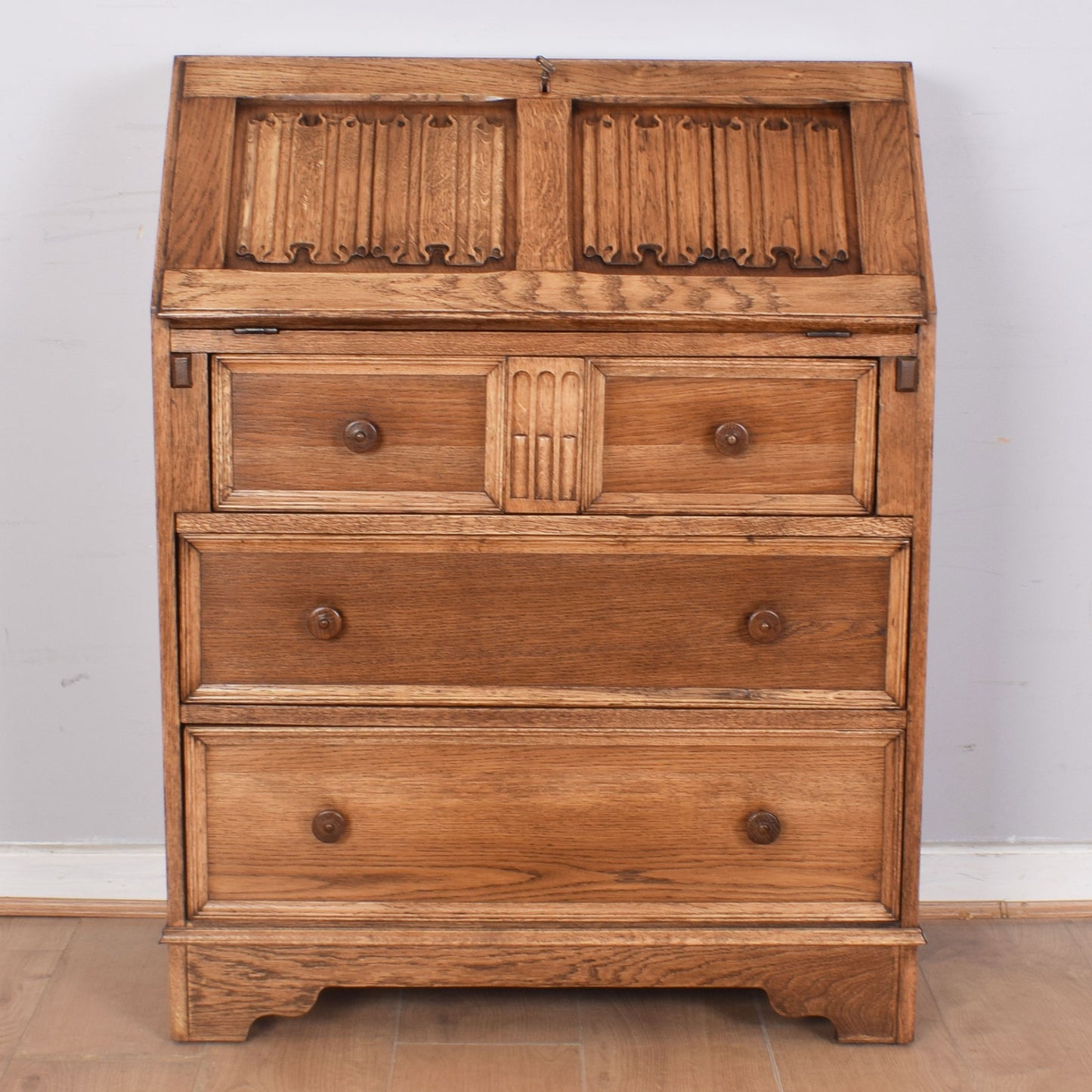 Oak Linenfold Bureau