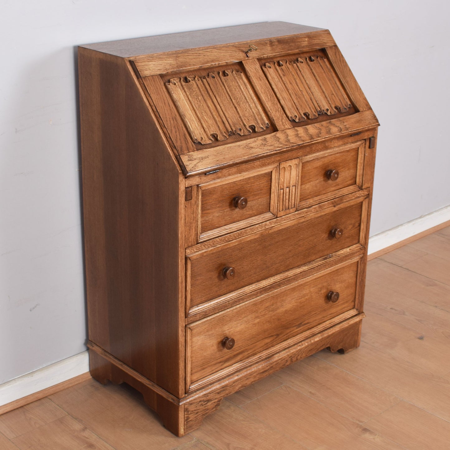 Oak Linenfold Bureau