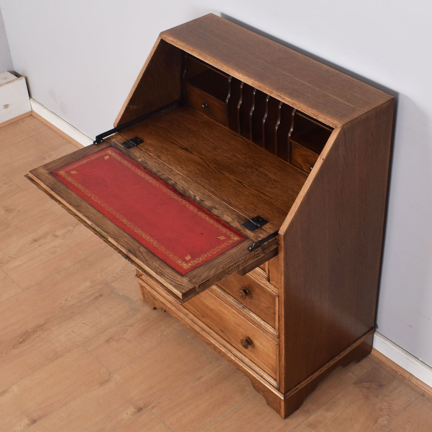 Oak Linenfold Bureau