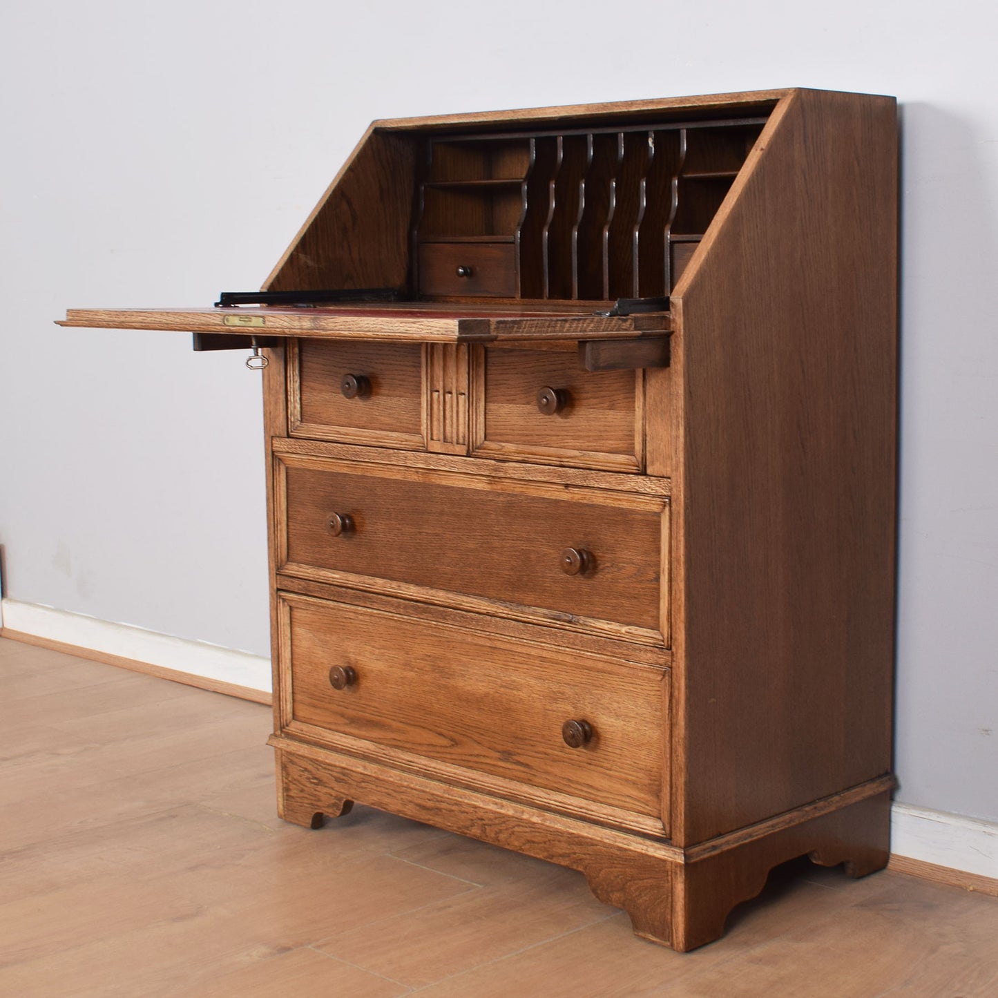 Oak Linenfold Bureau