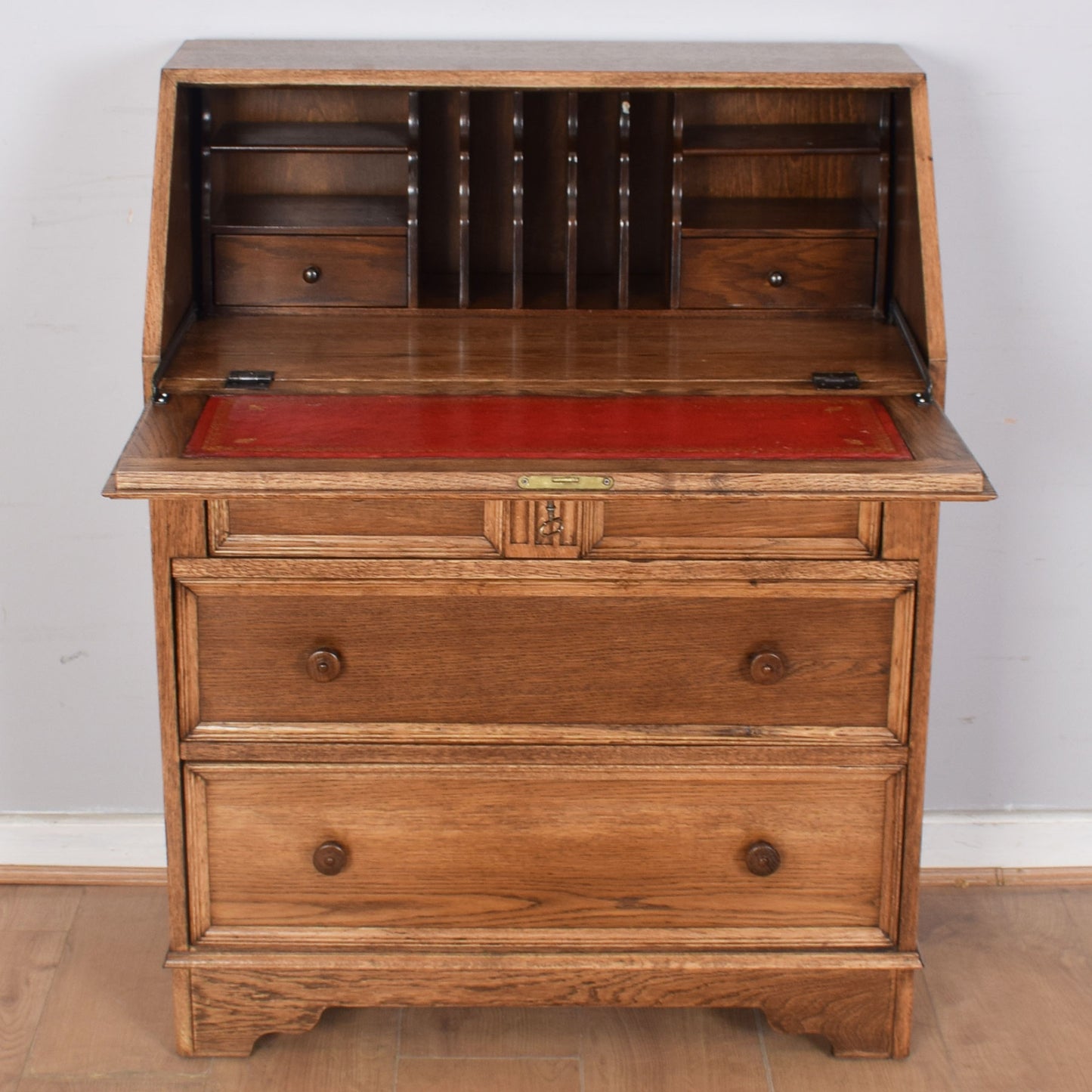 Oak Linenfold Bureau