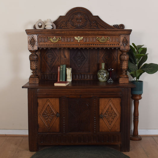 Vintage Carved Oak Dresser