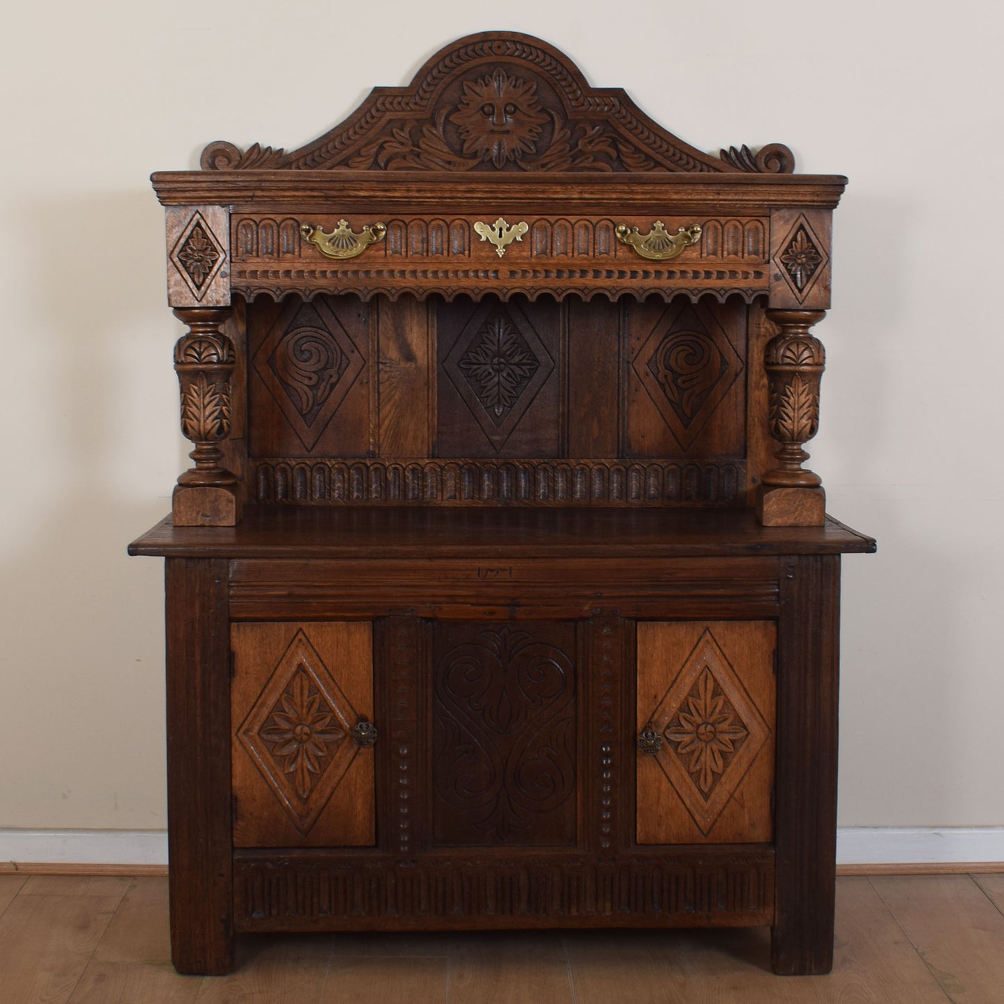 Vintage Carved Oak Dresser