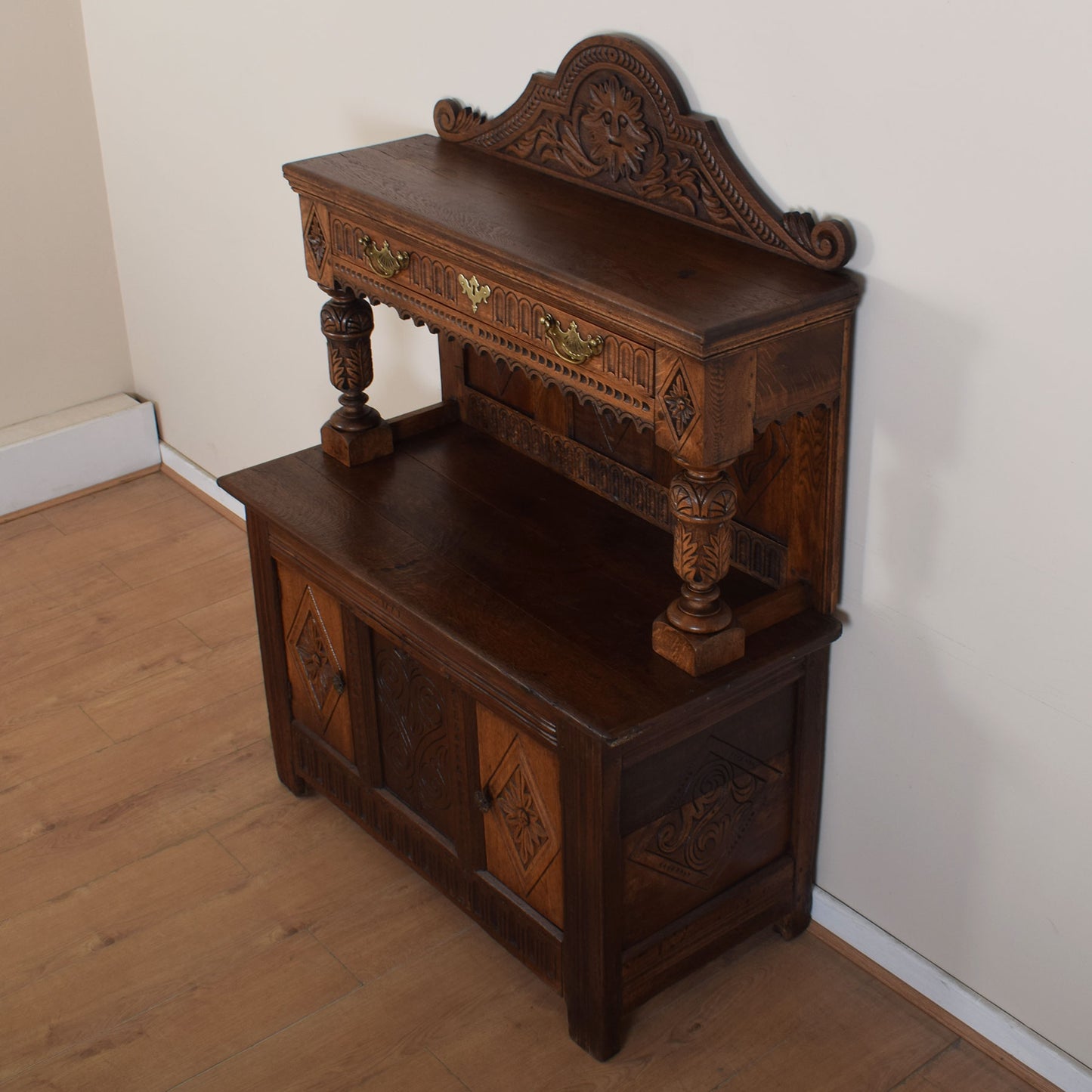 Vintage Carved Oak Dresser