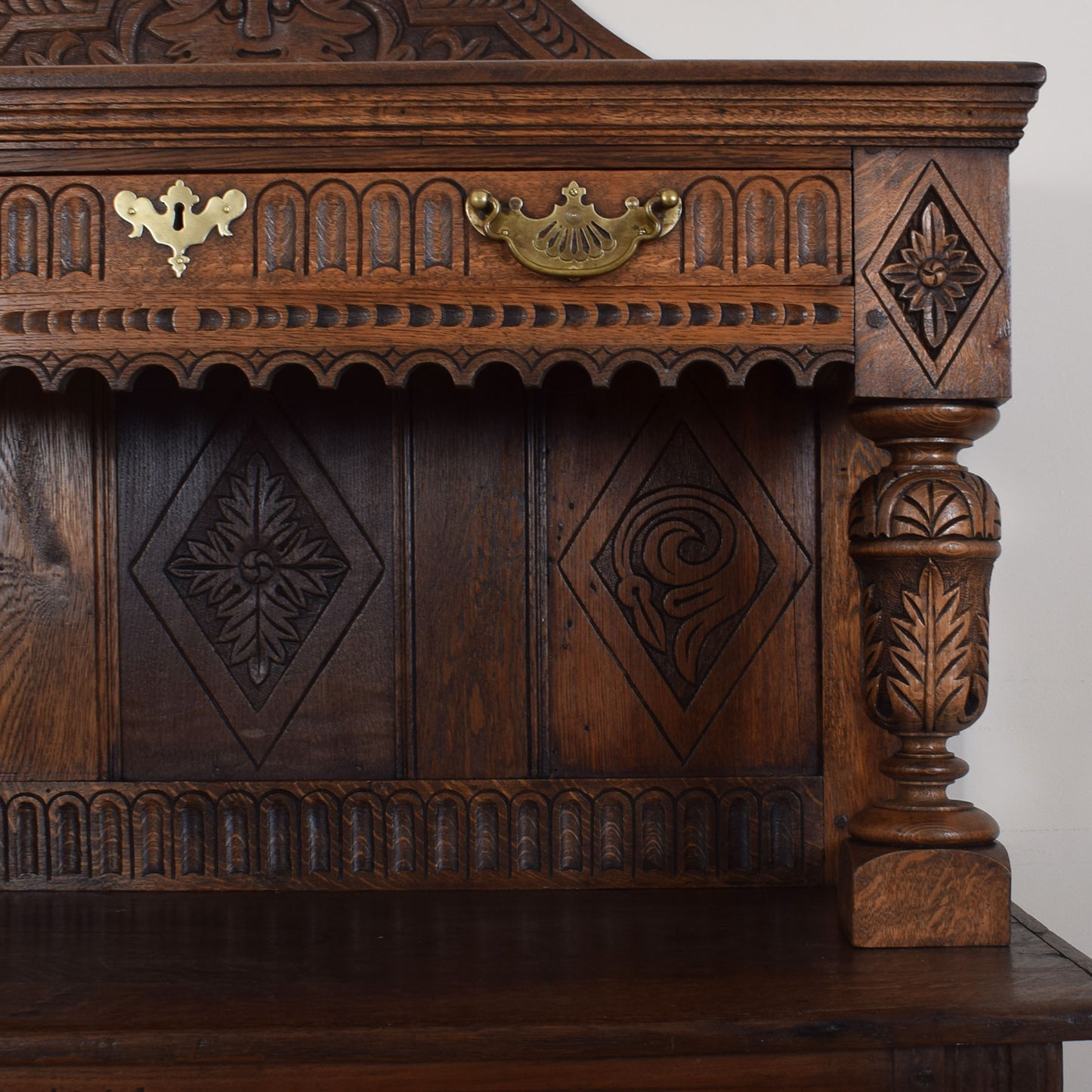 Vintage Carved Oak Dresser