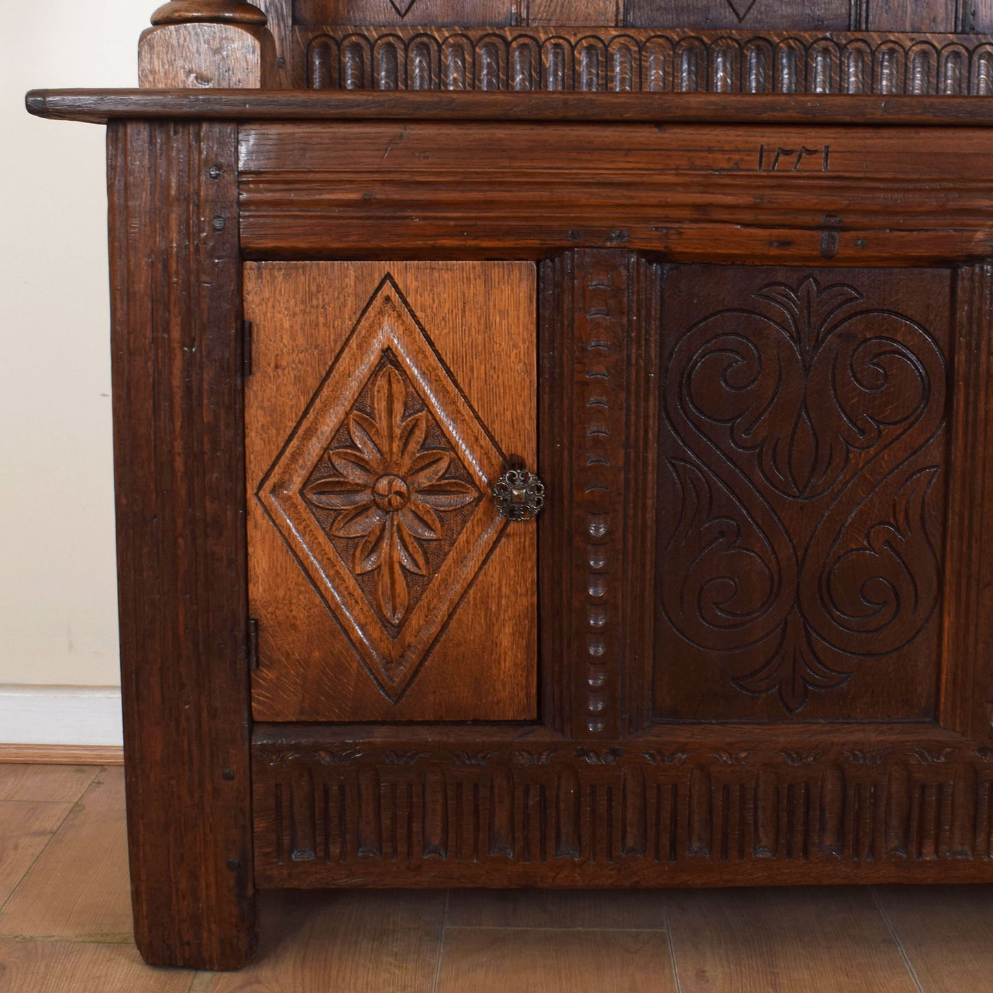 Vintage Carved Oak Dresser