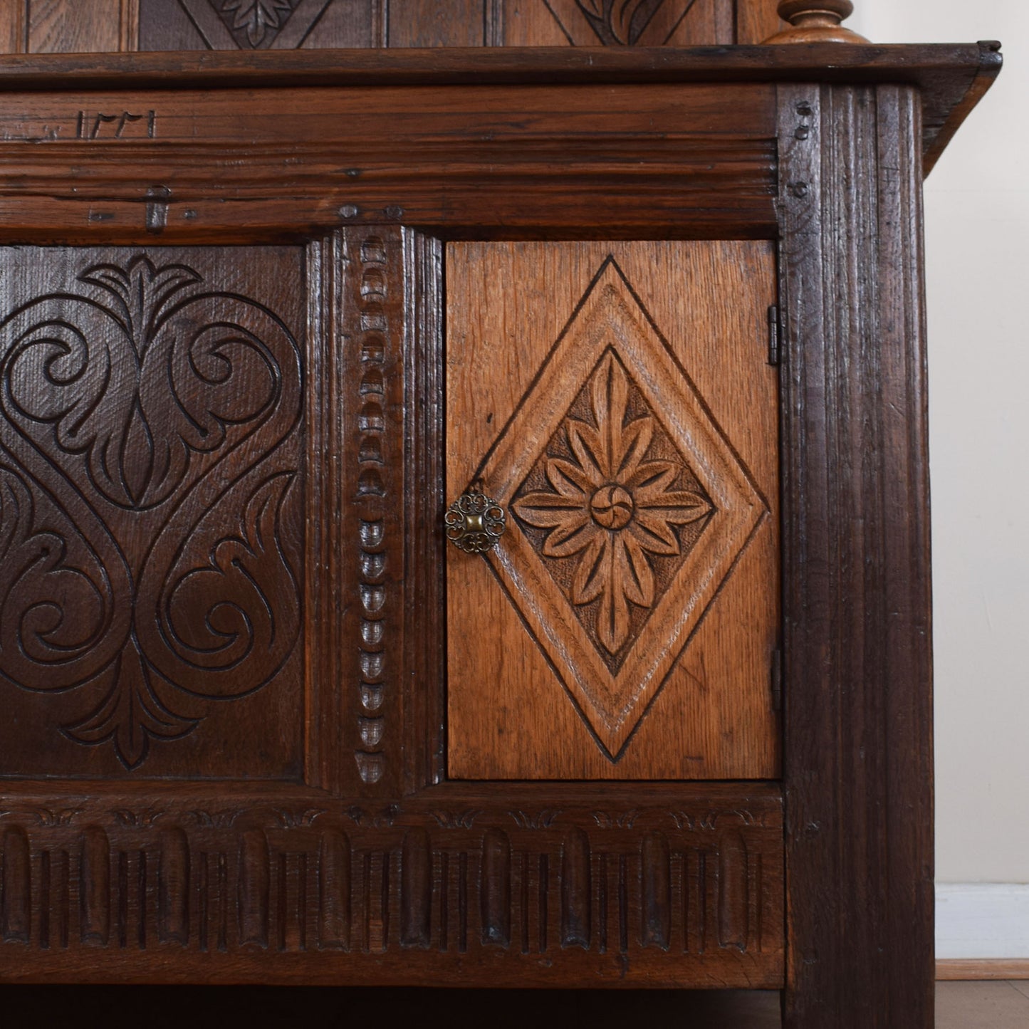 Vintage Carved Oak Dresser