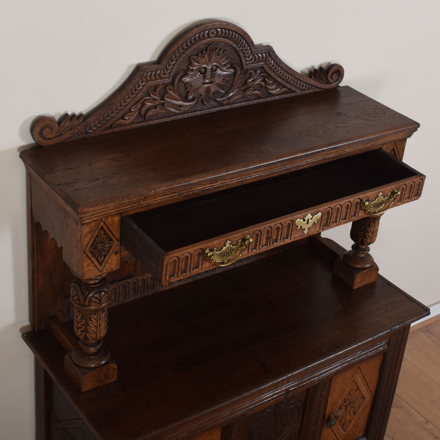 Vintage Carved Oak Dresser