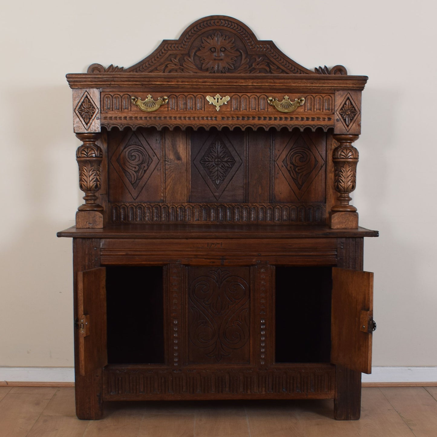 Vintage Carved Oak Dresser